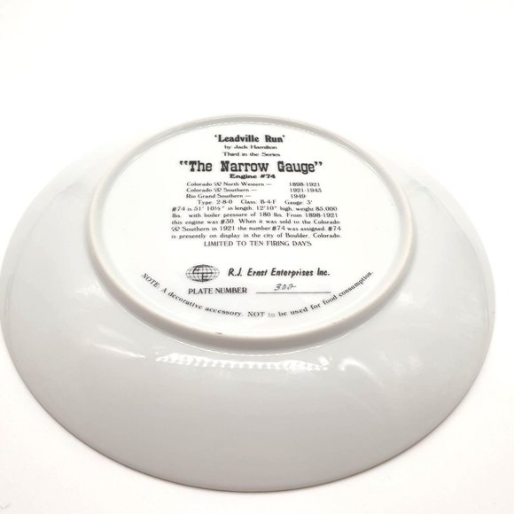 Leadville Run by Jack Hamilton Collector Plate from The Narrow Gauge Engine #74 - Picture 7 of 9